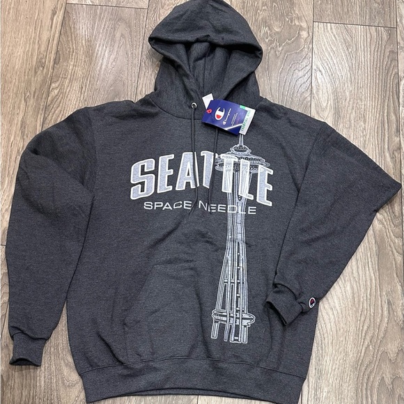 Vintage Champion Space Needle Hooded Sweatshirt - Seattle, Washington - Picture 1 of 6